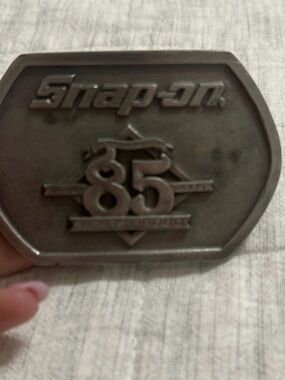 Snap 85th Anniversary Limited Edition Metal Belt Buckle in Silver Tone